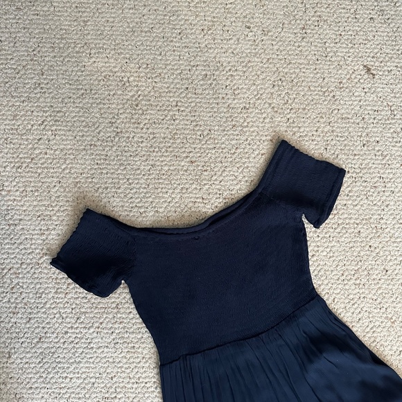 Roxy "Pretty Lovers" Navy Blue off shoulder midi dress size XS - Picture 4 of 5